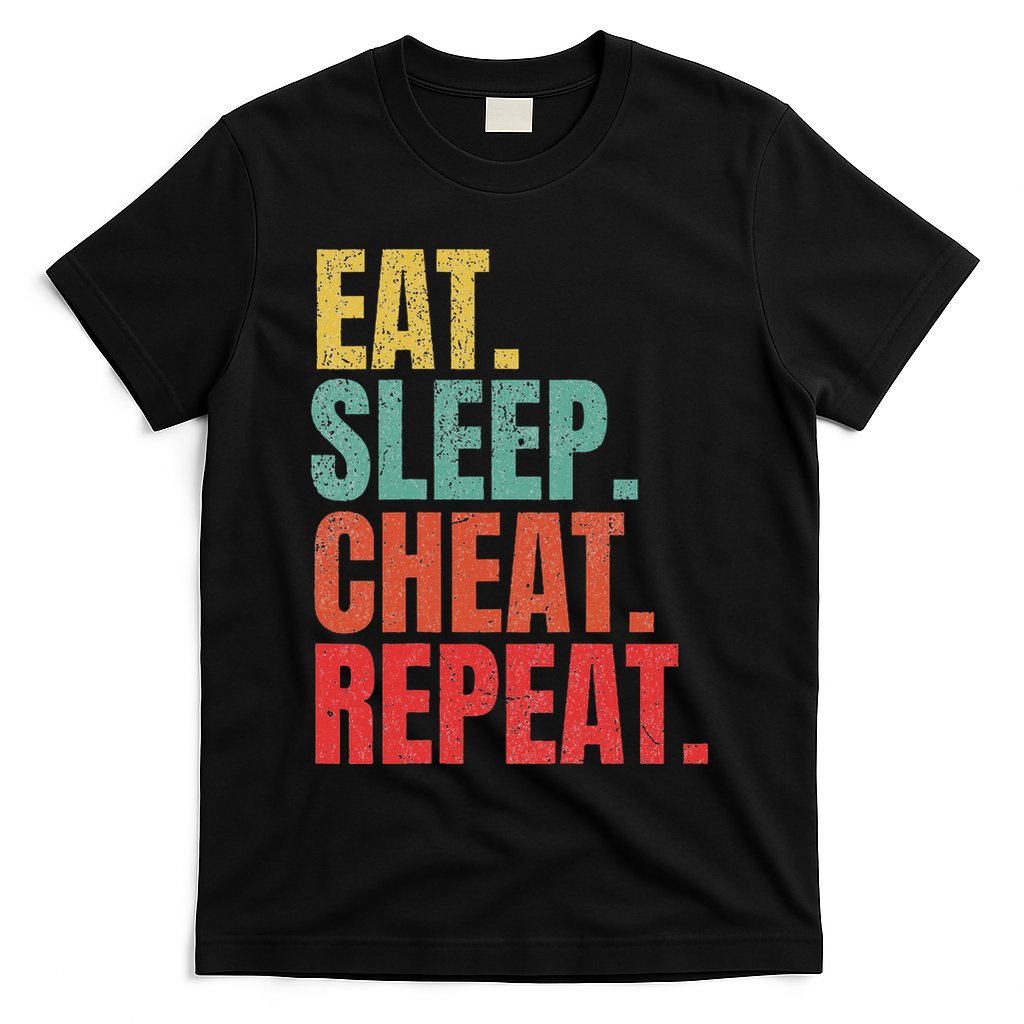 Gamer Eat Sleep Cheat Repeat Funny Gaming Humor T-Shirt
