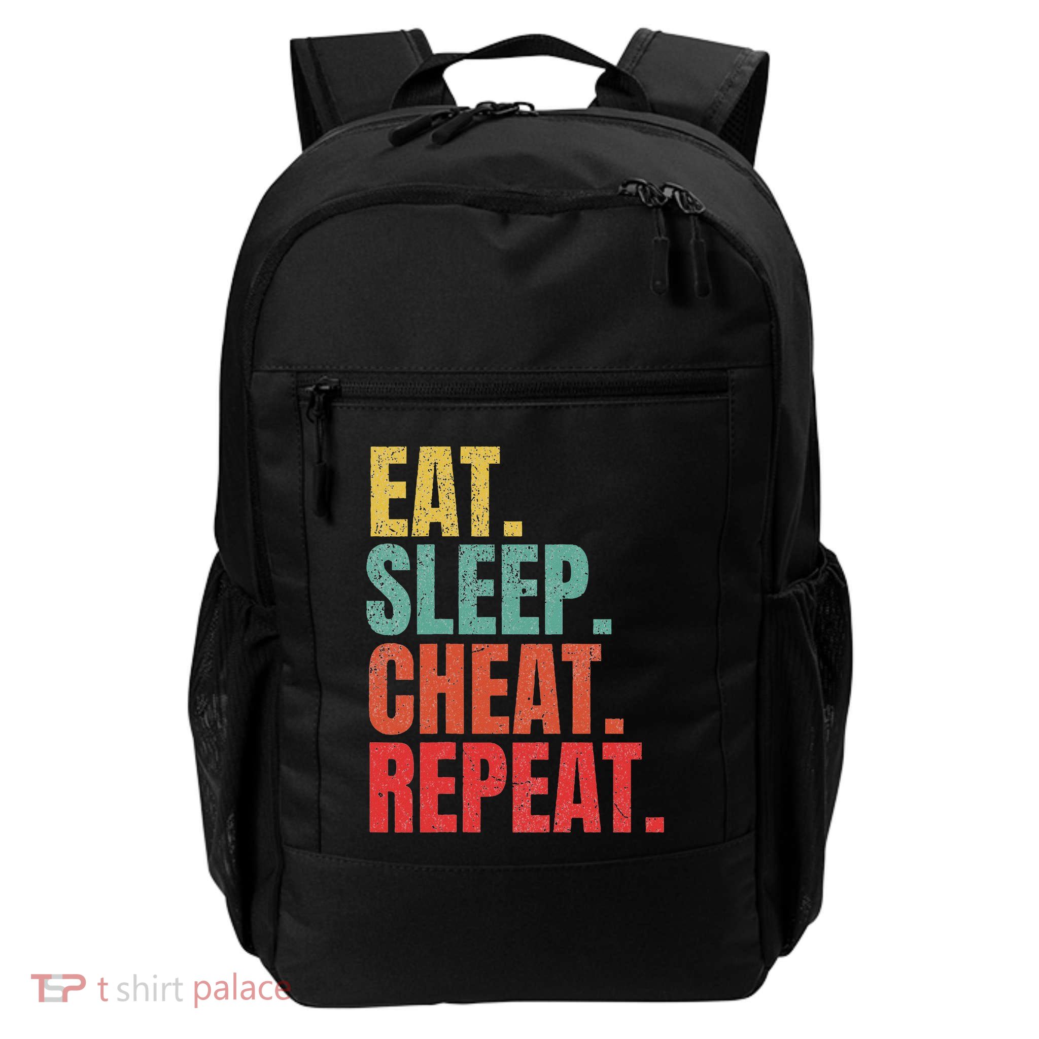 Gamer Eat Sleep Cheat Repeat Funny Gaming Humor Daily Commute Backpack