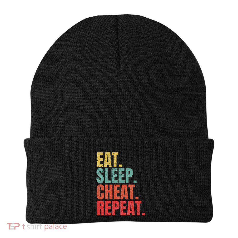 Gamer Eat Sleep Cheat Repeat Funny Gaming Humor Beanie