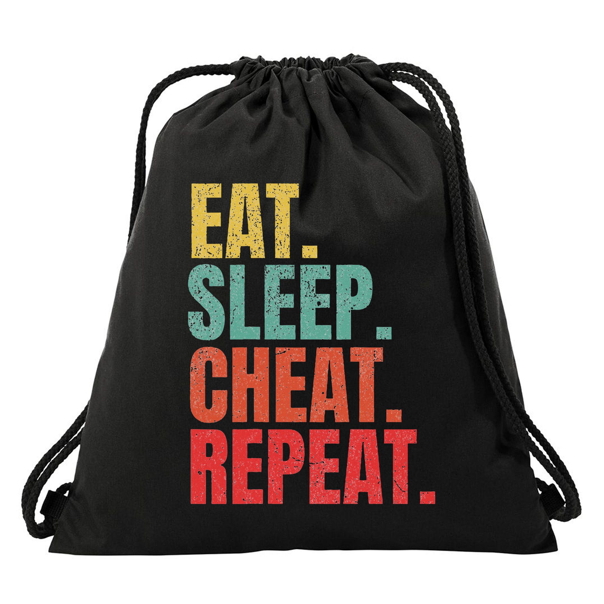 Gamer Eat Sleep Cheat Repeat Funny Gaming Humor Drawstring Bag