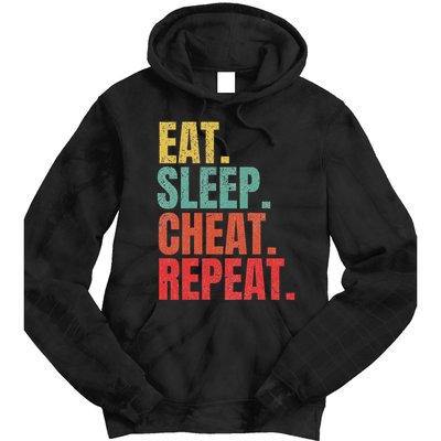 Gamer Eat Sleep Cheat Repeat Funny Gaming Humor Tie Dye Hoodie