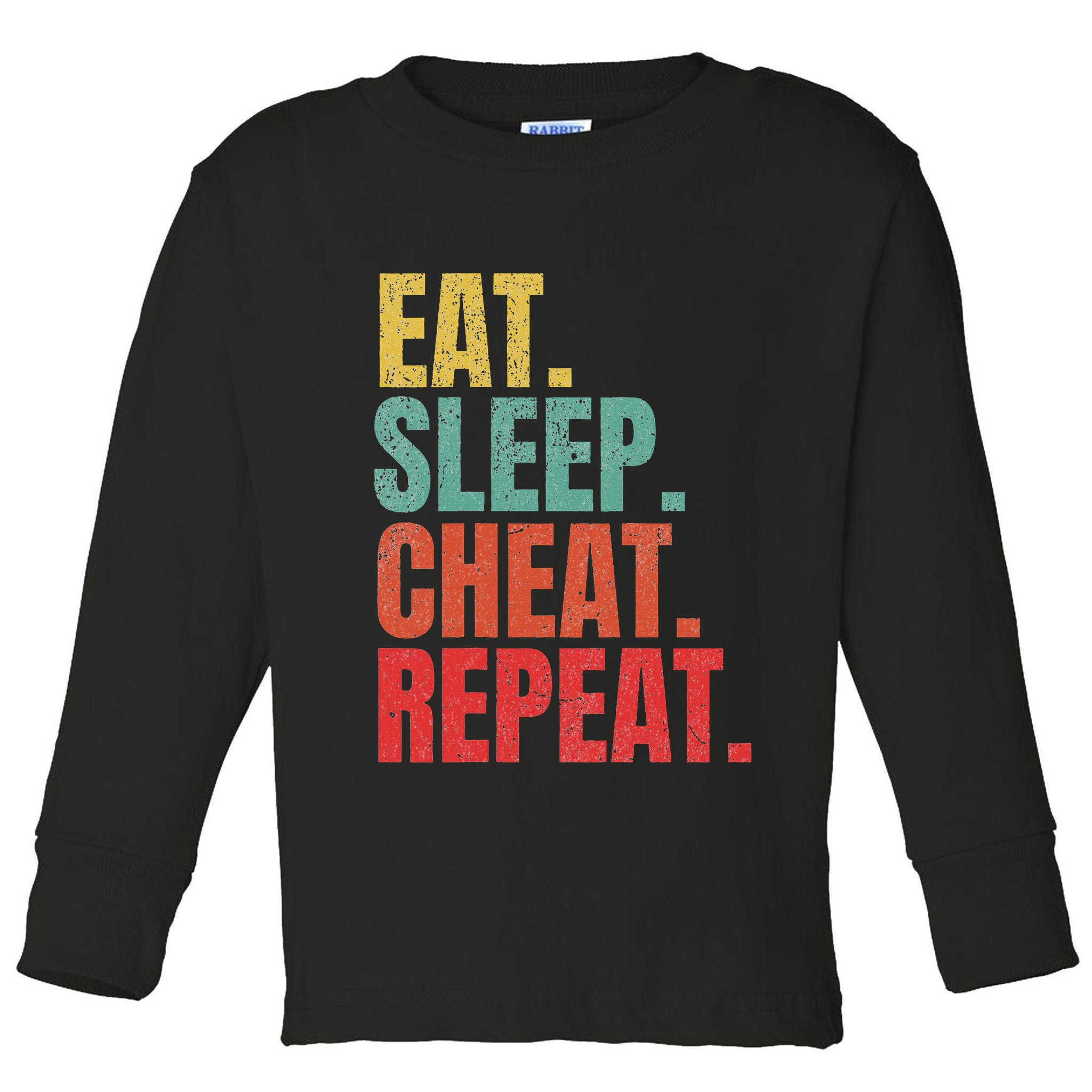 Gamer Eat Sleep Cheat Repeat Funny Gaming Humor Toddler Long Sleeve Shirt