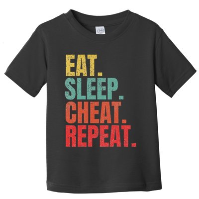 Gamer Eat Sleep Cheat Repeat Funny Gaming Humor Toddler T-Shirt