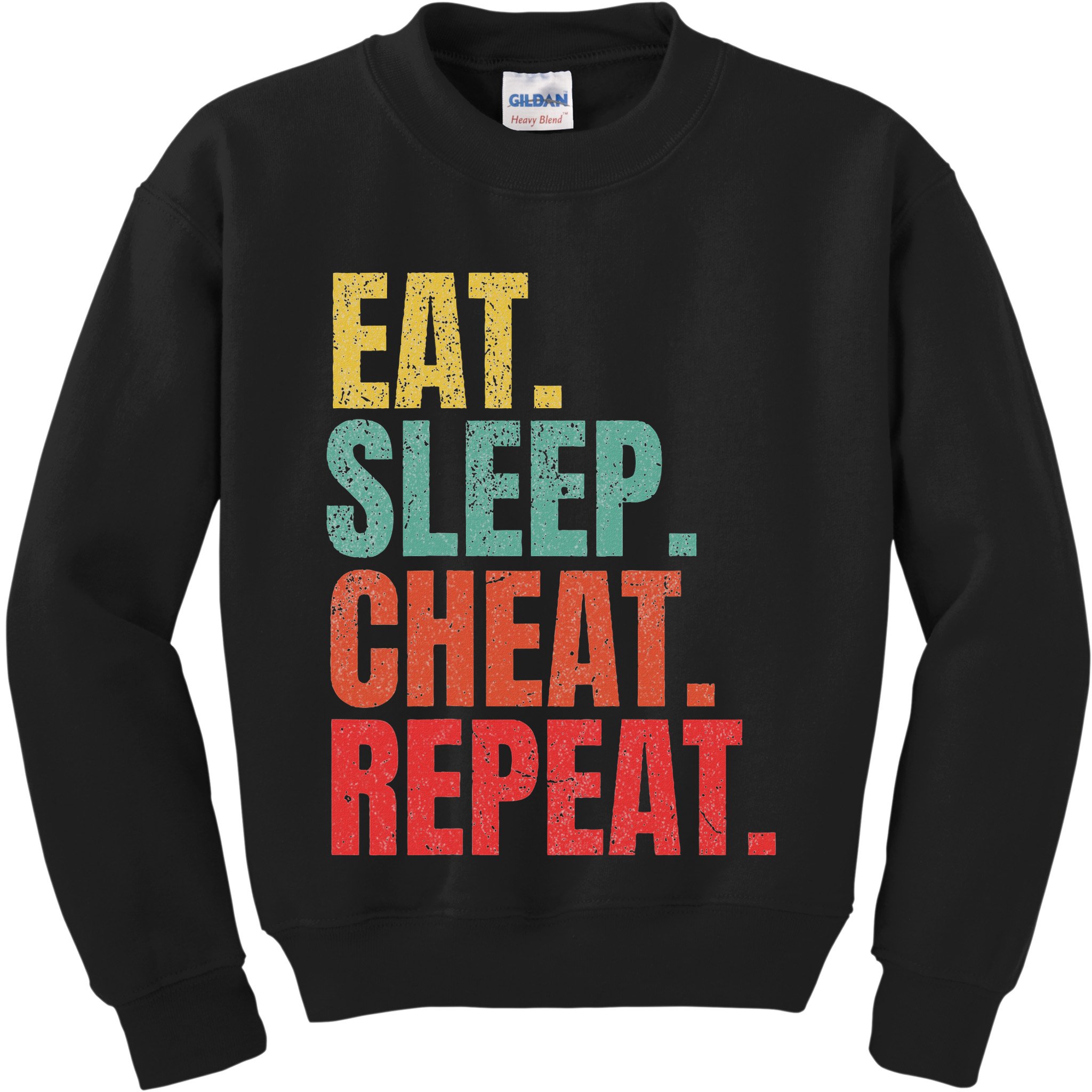 Gamer Eat Sleep Cheat Repeat Funny Gaming Humor Kids Sweatshirt