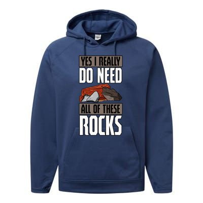 Geology Earth Scientists Geologists Mineral Collectors Rock Performance Fleece Hoodie