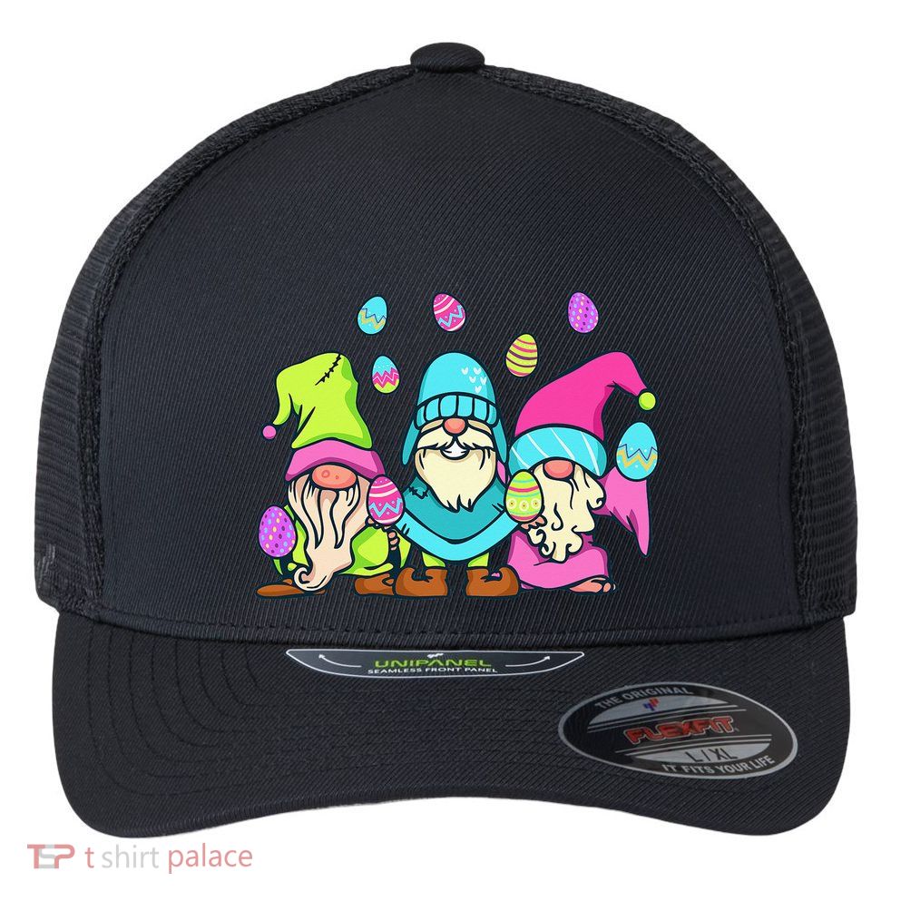 Gnome Easter Shirt Funny Easter Day With Gnomes Flexfit Unipanel Trucker Cap