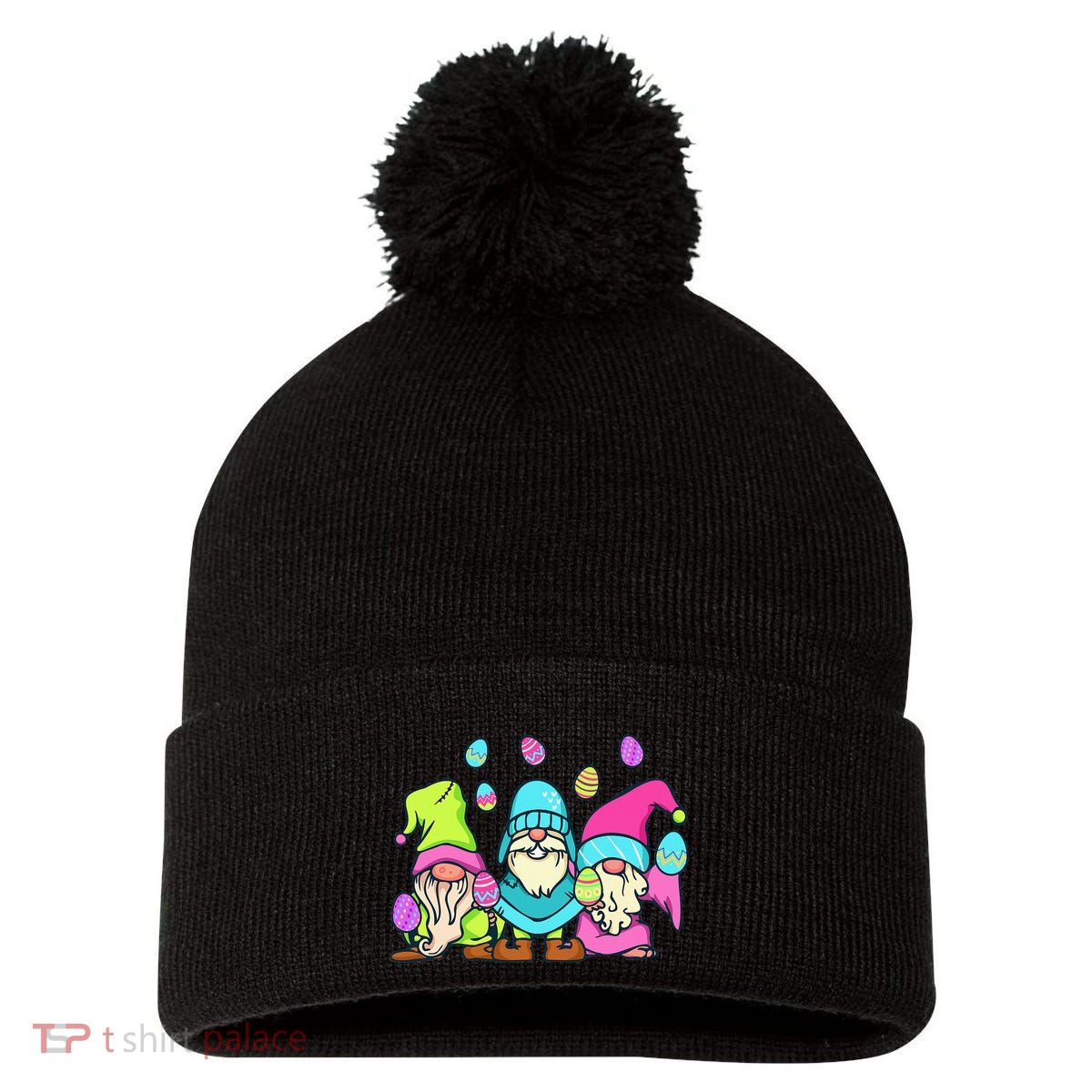 Gnome Easter Shirt Funny Easter Day With Gnomes Pom Pom 12in Knit Beanie