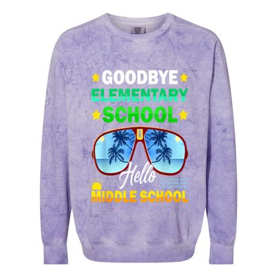 Goodbye Elementary School On My Way To Middle School Colorblast Crewneck Sweatshirt
