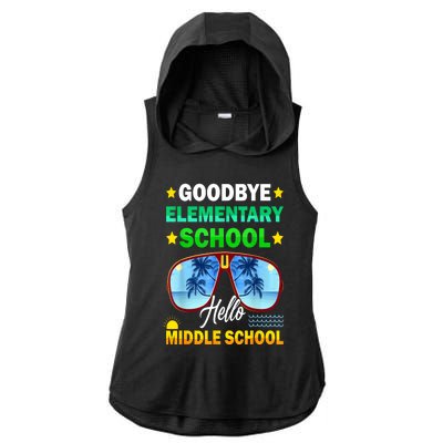 Goodbye Elementary School On My Way To Middle School Ladies PosiCharge Tri-Blend Wicking Draft Hoodie Tank