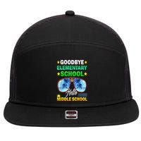 Goodbye Elementary School On My Way To Middle School 7 Panel Mesh Trucker Snapback Hat