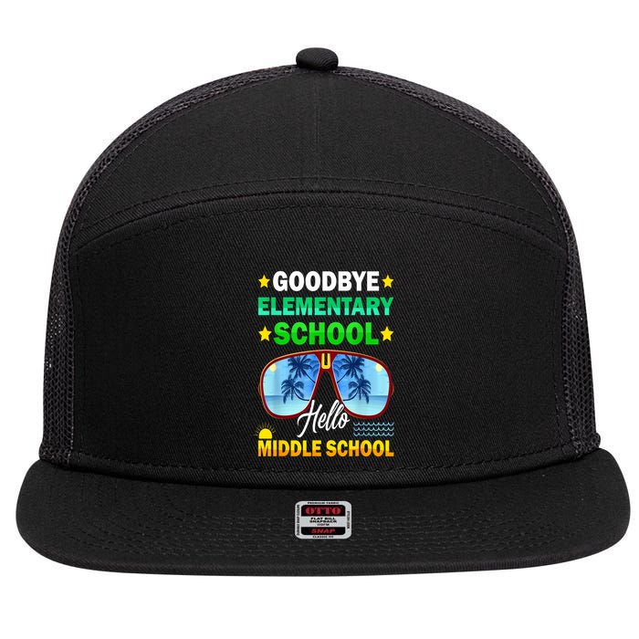 Goodbye Elementary School On My Way To Middle School 7 Panel Mesh Trucker Snapback Hat
