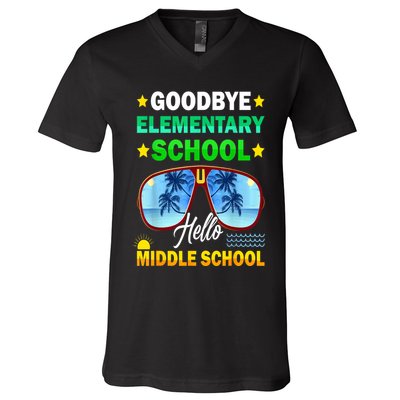 Goodbye Elementary School On My Way To Middle School V-Neck T-Shirt