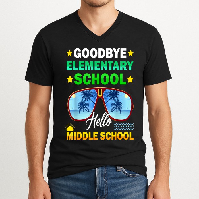 Goodbye Elementary School On My Way To Middle School V-Neck T-Shirt