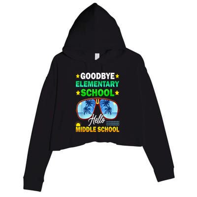 Goodbye Elementary School On My Way To Middle School Crop Fleece Hoodie