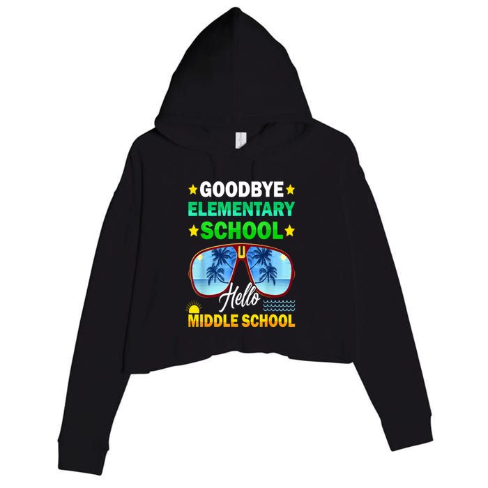Goodbye Elementary School On My Way To Middle School Crop Fleece Hoodie