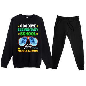 Goodbye Elementary School On My Way To Middle School Premium Crewneck Sweatsuit Set