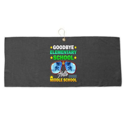 Goodbye Elementary School On My Way To Middle School Large Microfiber Waffle Golf Towel