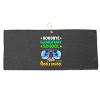 Goodbye Elementary School On My Way To Middle School Large Microfiber Waffle Golf Towel