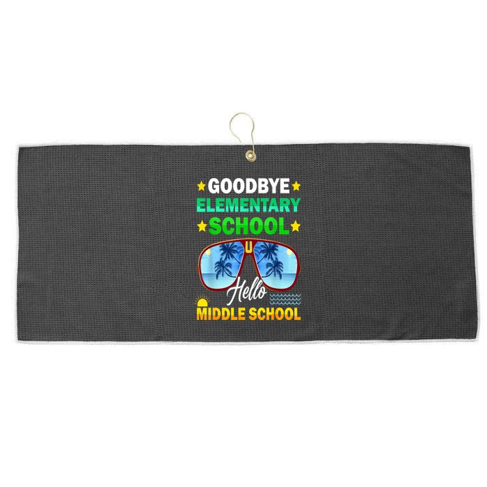 Goodbye Elementary School On My Way To Middle School Large Microfiber Waffle Golf Towel