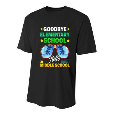 Goodbye Elementary School On My Way To Middle School Youth Performance Sprint T-Shirt