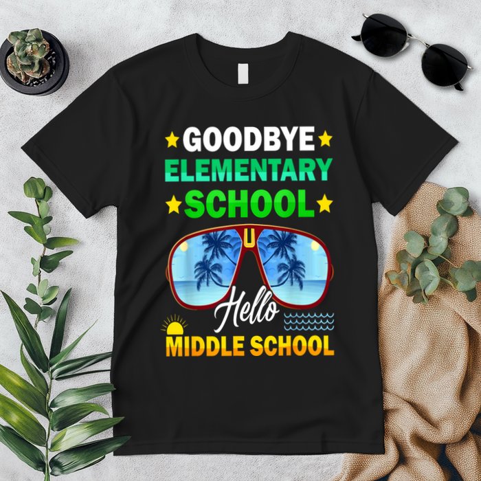 Goodbye Elementary School On My Way To Middle School Premium T-Shirt