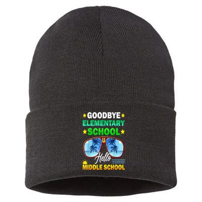 Goodbye Elementary School On My Way To Middle School Sustainable Knit Beanie