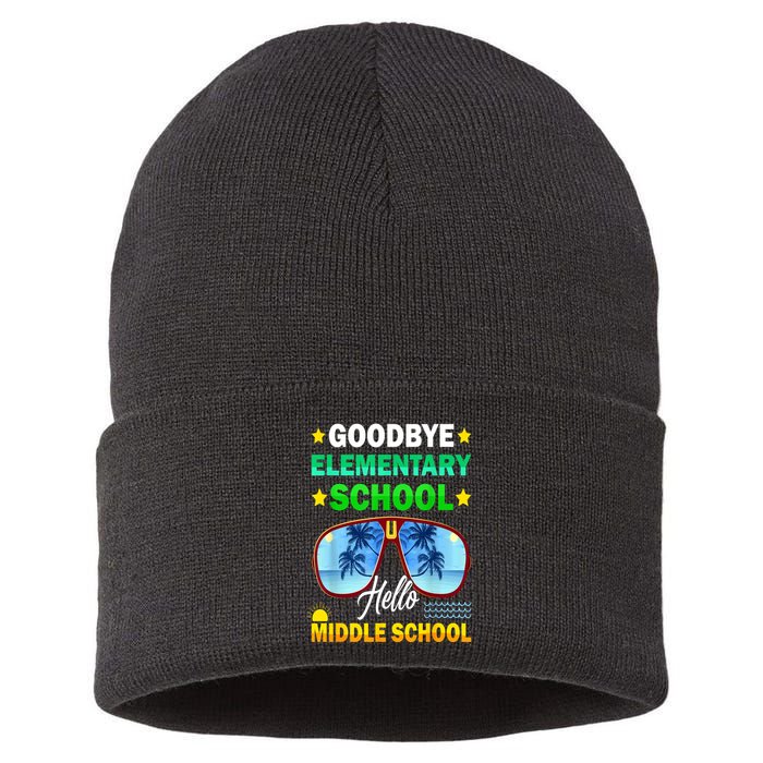 Goodbye Elementary School On My Way To Middle School Sustainable Knit Beanie