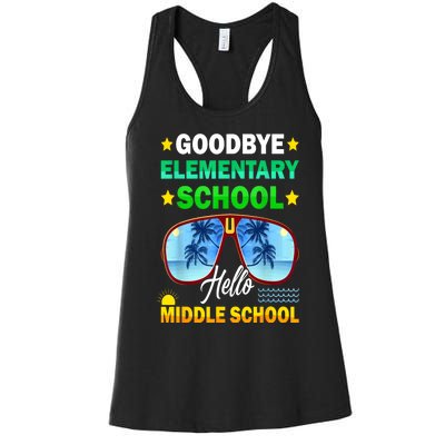 Goodbye Elementary School On My Way To Middle School Women's Racerback Tank