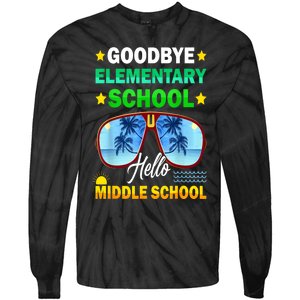 Goodbye Elementary School On My Way To Middle School Tie-Dye Long Sleeve Shirt