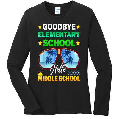 Goodbye Elementary School On My Way To Middle School Ladies Long Sleeve Shirt