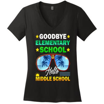 Goodbye Elementary School On My Way To Middle School Women's V-Neck T-Shirt