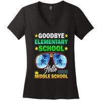 Goodbye Elementary School On My Way To Middle School Women's V-Neck T-Shirt