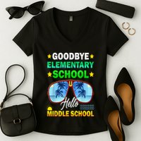 Goodbye Elementary School On My Way To Middle School Women's V-Neck T-Shirt