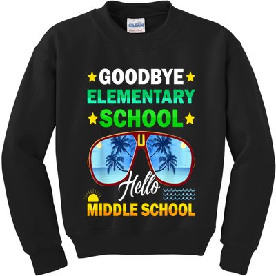 Goodbye Elementary School On My Way To Middle School Kids Sweatshirt