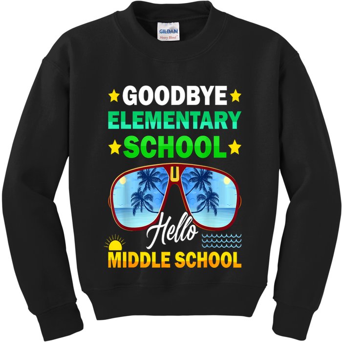 Goodbye Elementary School On My Way To Middle School Kids Sweatshirt