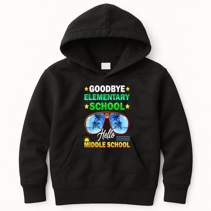 Goodbye Elementary School On My Way To Middle School Kids Hoodie
