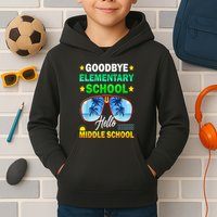 Goodbye Elementary School On My Way To Middle School Kids Hoodie
