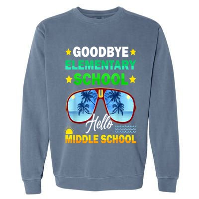 Goodbye Elementary School On My Way To Middle School Garment-Dyed Sweatshirt
