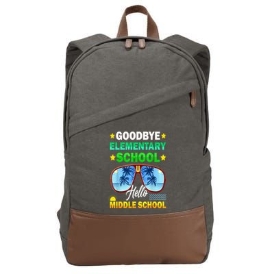 Goodbye Elementary School On My Way To Middle School Cotton Canvas Backpack