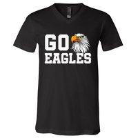 Go Eagles School Team Spirit Dress Up Day Eagle Mascot V-Neck T-Shirt