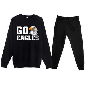 Go Eagles School Team Spirit Dress Up Day Eagle Mascot Premium Crewneck Sweatsuit Set