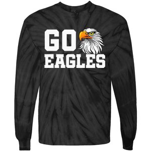 Go Eagles School Team Spirit Dress Up Day Eagle Mascot Tie-Dye Long Sleeve Shirt