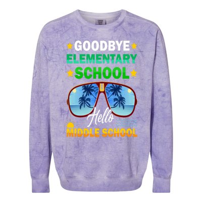 Goodbye Elementary School On My Way To Middle School Colorblast Crewneck Sweatshirt