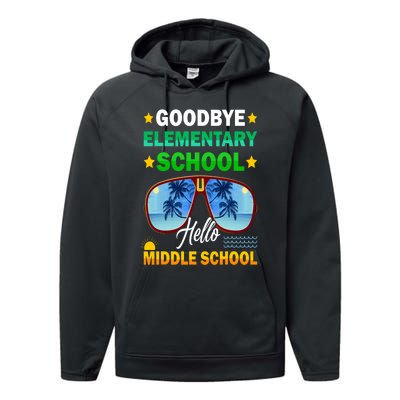 Goodbye Elementary School On My Way To Middle School Performance Fleece Hoodie