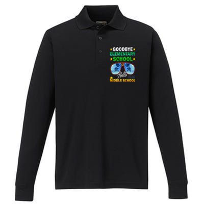 Goodbye Elementary School On My Way To Middle School Performance Long Sleeve Polo