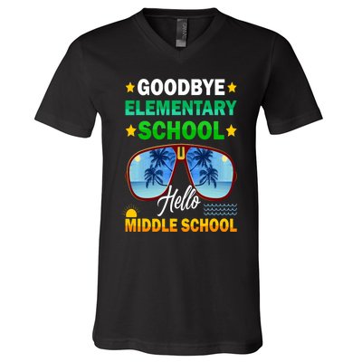 Goodbye Elementary School On My Way To Middle School V-Neck T-Shirt