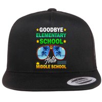 Goodbye Elementary School On My Way To Middle School Flat Bill Trucker Hat