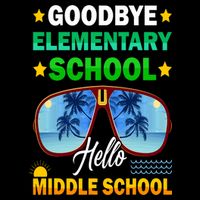 Goodbye Elementary School On My Way To Middle School Flat Bill Trucker Hat