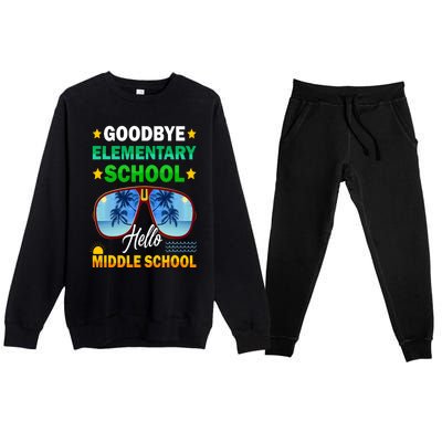 Goodbye Elementary School On My Way To Middle School Premium Crewneck Sweatsuit Set