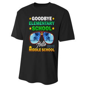 Goodbye Elementary School On My Way To Middle School Performance Sprint T-Shirt